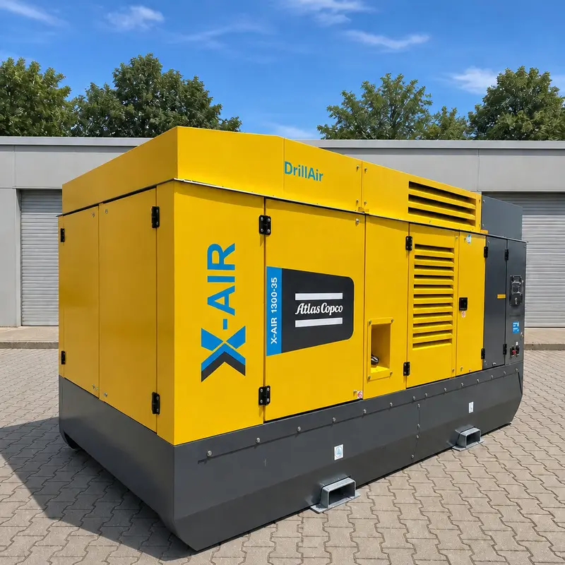Atlas Copco X-Air 1300 35 suur mobiilne diiselkompressor 412 kW 35 bar puurimine originaal
